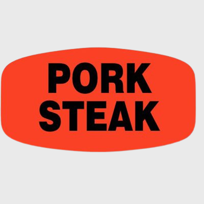 Short Oval Label Pork Steak - 1,000/Roll