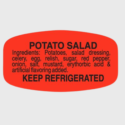 Short Oval Label Potato Salad With Ingredients - 1,000/Roll