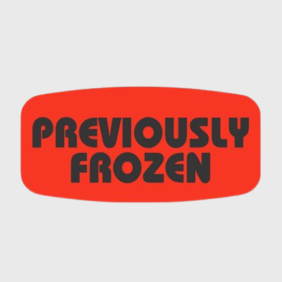 Short Oval Label Previously Frozen - 1,000/Roll