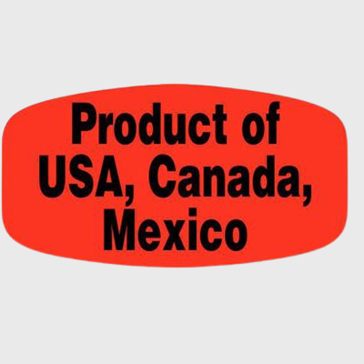 Country Of Origin Label Product of USA, Canada, Mexico - 1,000/Roll