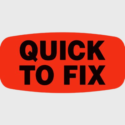 Short Oval Label Quick To Fix - 1,000/Roll