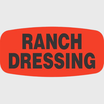 Short Oval Label Ranch Dressing - 1,000/Roll
