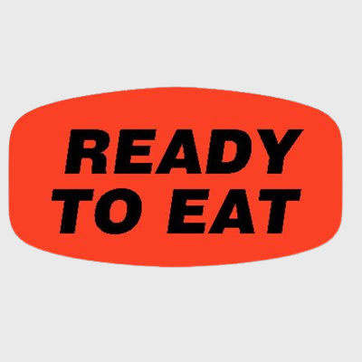 Short Oval Label Ready to Eat - 1,000/Roll