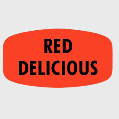 Short Oval Label Red Delicious - 1,000/Roll