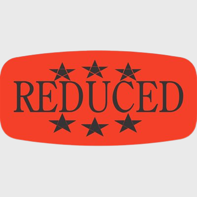 Short Oval Label Reduced With Stars - 1,000/Roll