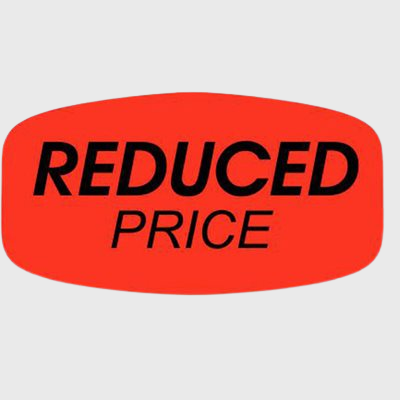 Short Oval Label Reduced Price - 1,000/Roll