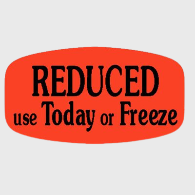 Short Oval Label Reduced Use Today or Freeze - 1,000/Roll