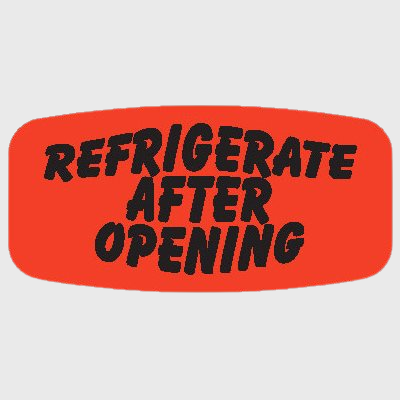 Short Oval Label Refrigerate After Opening - 1,000/Roll