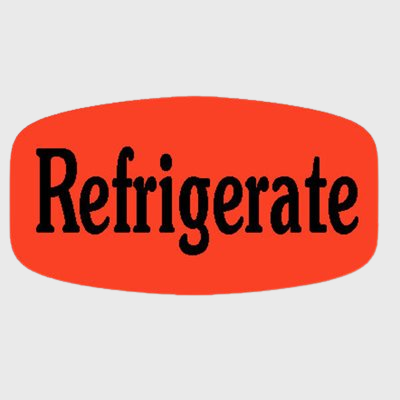 Short Oval Label Refrigerate - 1,000/Roll