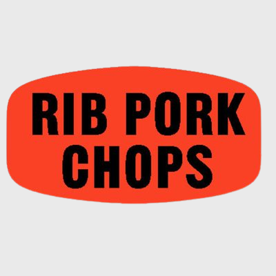 Short Oval Label Rib Pork Chops - 1,000/Roll