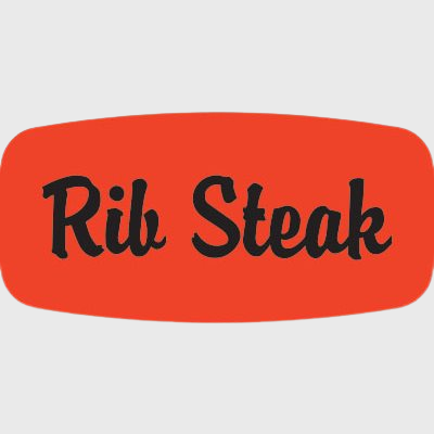 Short Oval Label Rib Steak - 1,000/Roll
