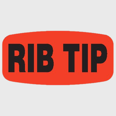 Short Oval Label Rib Tip - 1,000/Roll