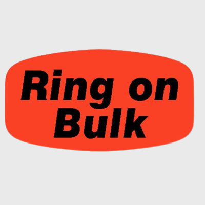 Short Oval Label Ring on Bulk - 1,000/Roll