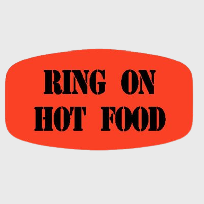 Short Oval Label Ring on Hot Food - 1,000/Roll