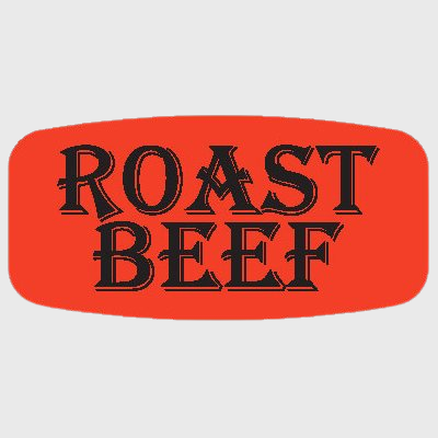 Short Oval Label Roast Beef Label - 1,000/Roll