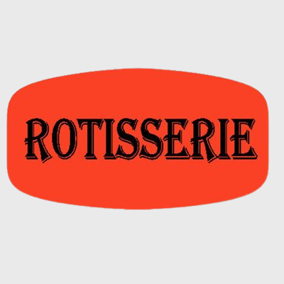 Short Oval Label Rotisserie - 1,000/Roll