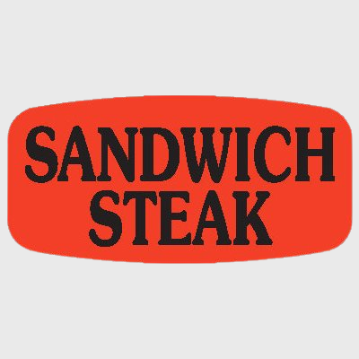Short Oval Label Sandwich Steak - 1,000/Roll