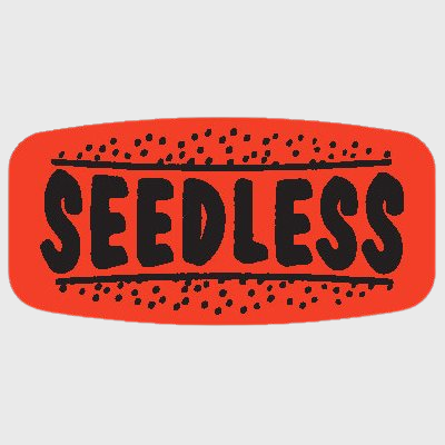 Short Oval Label Seedless - 1,000/Roll
