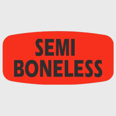 Short Oval Label Semi Boneless - 1,000/Roll