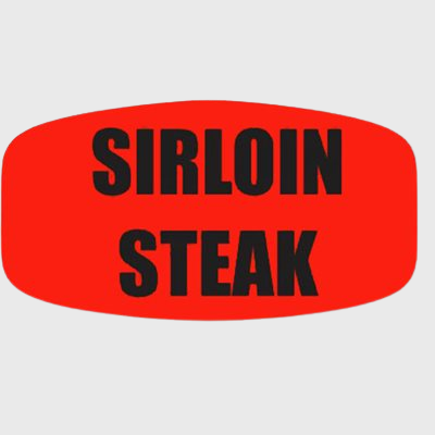 Short Oval Label Sirloin Steak - 1,000/Roll