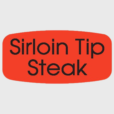 Short Oval Label Sirloin Tip Steak - 1,000/Roll