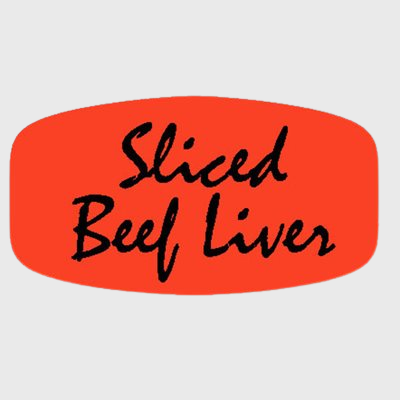 Short Oval Label Sliced Beef Liver - 1,000/Roll
