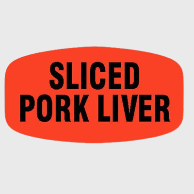 Short Oval Label Sliced Pork Liver - 1,000/Roll