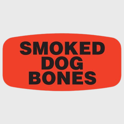 Short Oval Label Smoked Dog Bones - 1,000/Roll