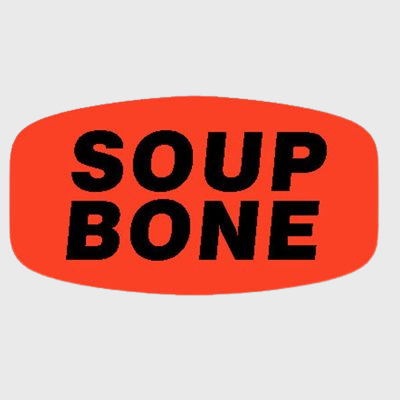 Short Oval Label Soup Bone - 1,000/Roll