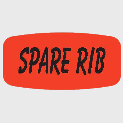 Short Oval Label Spare Rib - 1,000/Roll