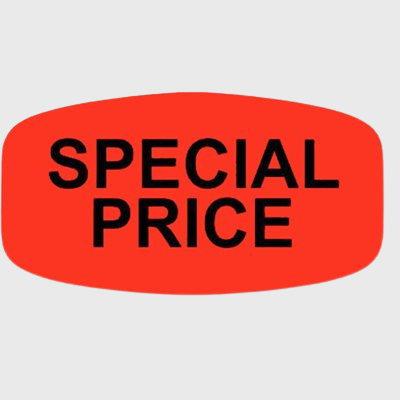 Short Oval Label Special Price - 1,000/Roll