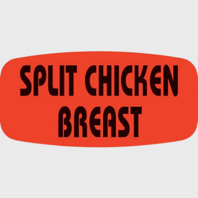 Short Oval Label Split Chicken Breast - 1,000/Roll