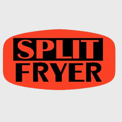 Short Oval Label Split Fryer - 1,000/Roll