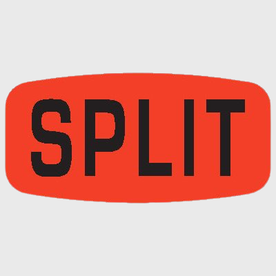 Short Oval Label Split - 1,000/Roll