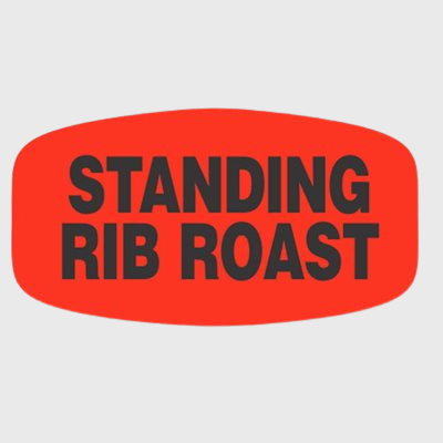 Short Oval Label Standing Rib Roast - 1,000/Roll