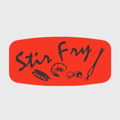 Short Oval Label Stir Fry - 1,000/Roll