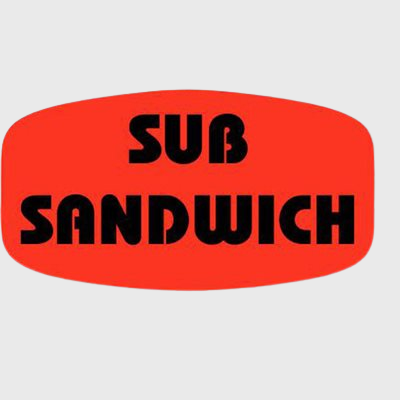 Short Oval Label Sub Sandwich - 1,000/Roll