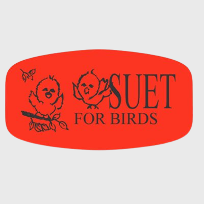 Short Oval Label Suet for Birds Label With Picture - 1,000/Roll