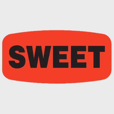 Short Oval Label Sweet - 1,000/Roll