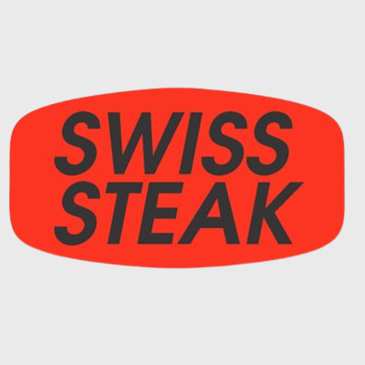 Short Oval Label Swiss Steak - 1,000/Roll