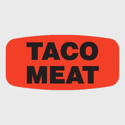 Short Oval Label Taco Meat - 1,000/Roll