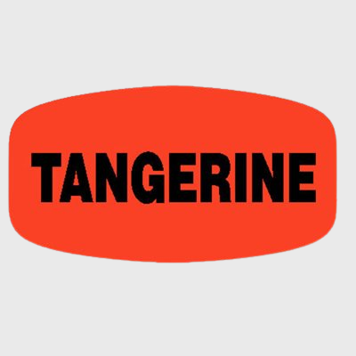 Short Oval Label Tangerine - 1,000/Roll