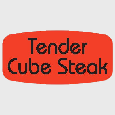 Short Oval Label Tender Cube Steak - 1,000/Roll