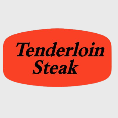Short Oval Label Tenderloin Steak - 1,000/Roll