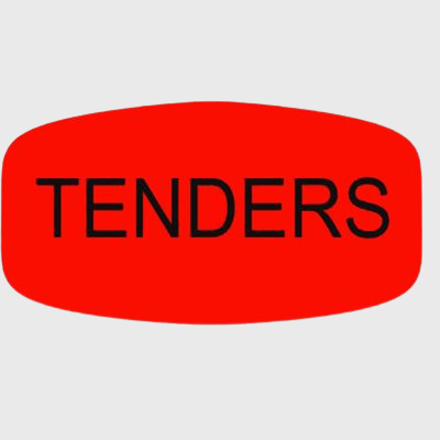 Short Oval Label Tenders - 1,000/Roll