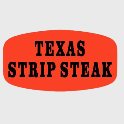 Short Oval Label Texas Strip Steak - 1,000/Roll
