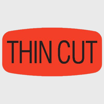 Short Oval Label Thin Cut - 1,000/Roll