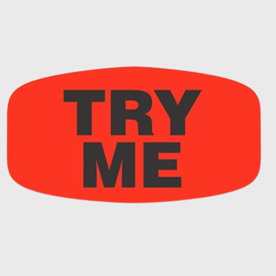 Short Oval Label Try Me - 1,000/Roll