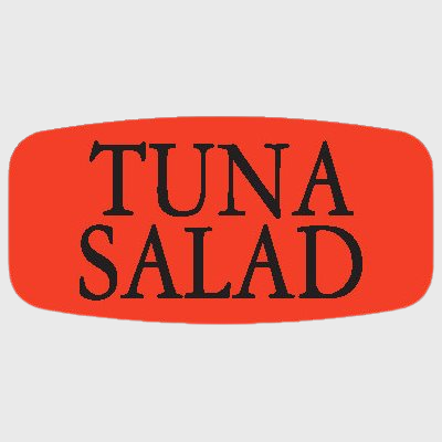 Short Oval Label Tuna Salad - 1,000/Roll