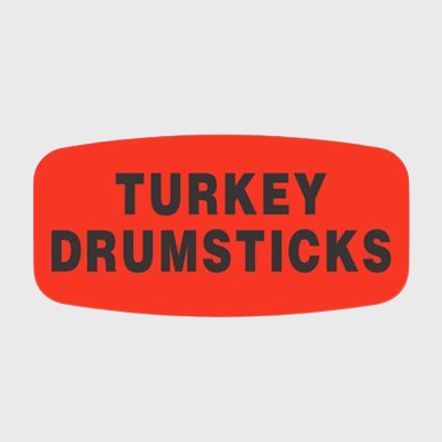 Short Oval Label Turkey Drumsticks - 1,000/Roll